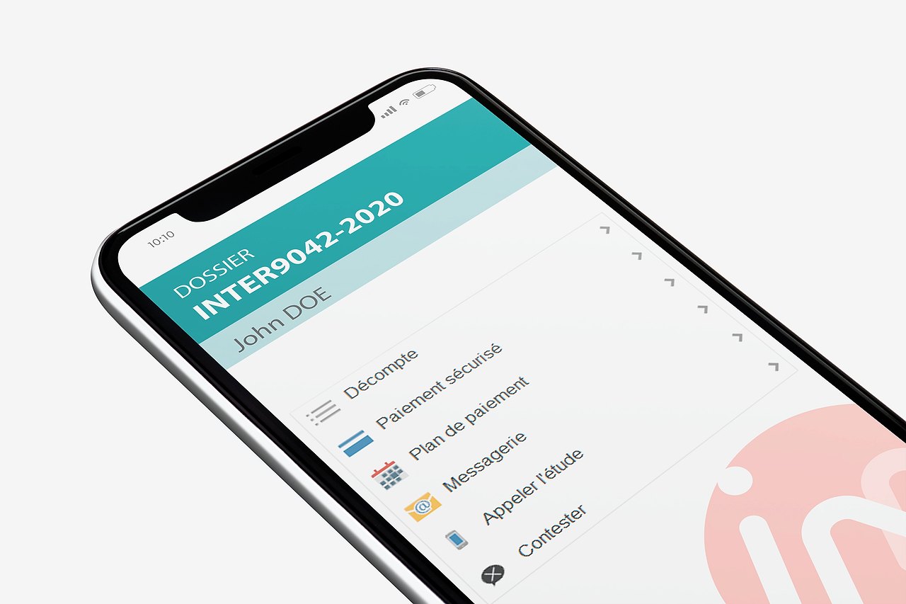 Aperçu mobile de l'e-Guichet INTERMEDIANCE pour consulter un dossier en ligne